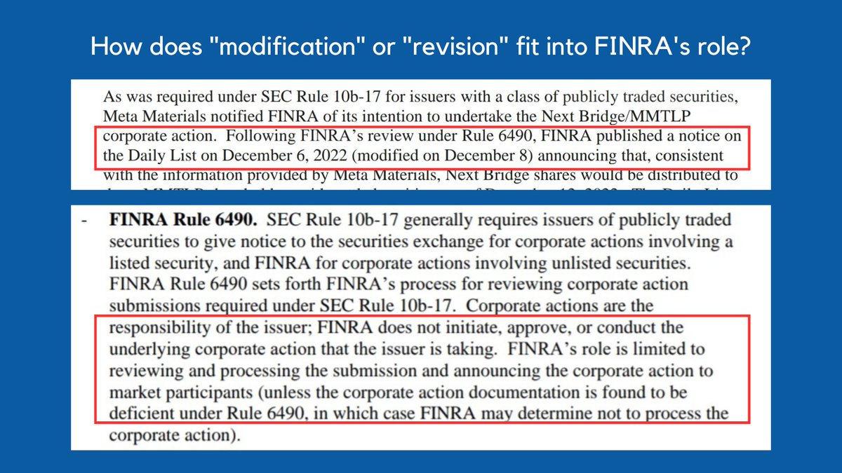 RareDealsHere's tweet photo. For 17 months the $MMTLP community & insiders from the company have been trumpeting the fraud that took place on behalf of @FINRA & likely the @SECGov.
You've remained silent, even though you're keenly aware of the SECs shortcomings as far as their oversight of FINRA.
But #Drake & #Kendrick have a rap battle & you saw that as your queue to speak up about fraud?
Maybe you can also make a post about how December 13th became the EFFECTIVE DATE & SHARE CANCELLATION DATE on the MMTLP Corporate Actions!
It was this change by FINRA that was the true reason for the alleged settlement issue that was ignored until December 9th.
Who do you hold accountable exactly?
#MMTLPSetADate @RepRalphNorman @MikeCrapo @FBILosAngeles @FBIWFO @DOJCrimDiv @TheJusticeDept @The_DTCC @SecretService