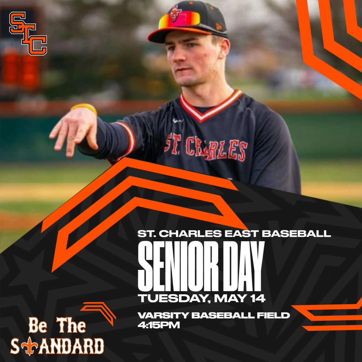 Save the Date for the Seniors!

Next Tuesday, 5/14, vs WWS, we will be recognizing and celebrating our Seniors and their families, for all they have given to the St. Charles East Baseball program. Come out and join us as well celebrate these SAINTS! #BeTheStandard