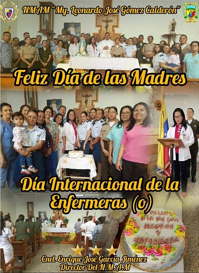 Hoy 09MAY24 en el <a href="/NMAMMYLEONARDO1/">N.M.A.M MY. LEONARDO JOSE GOMEZ CALDERON</a> realizó una misa en homenaje a todas nuestras mujeres y personal de enfermeria (o) que laboran en este centro de salud en Conmemoración del Día de las Madres y Día Internacional de la Enfermera(o).