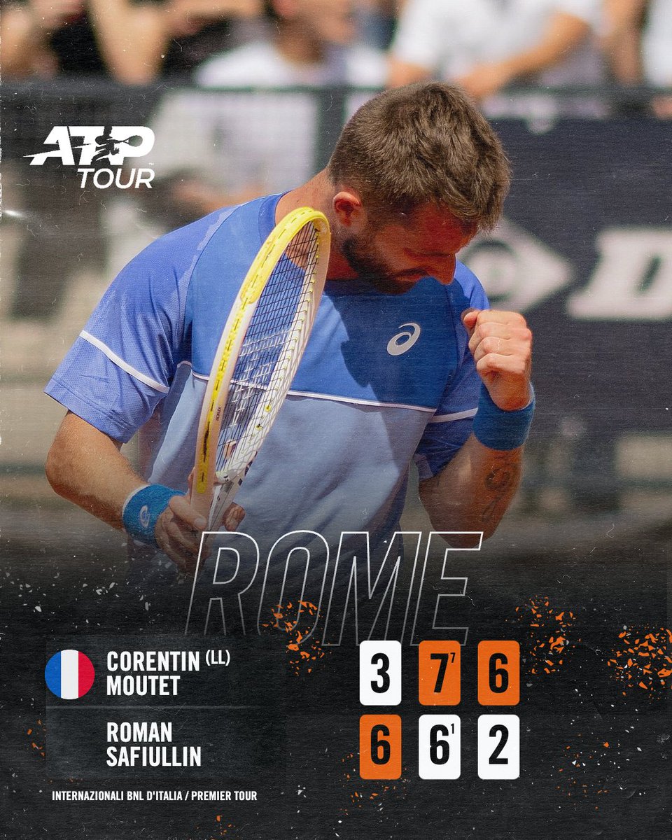 Belle perf' de Corentin Moutet au premier tour à Rome 🇮🇹

Au prochain tour, il affrontera un certain... Novak Djokovic 👀

#IBI24