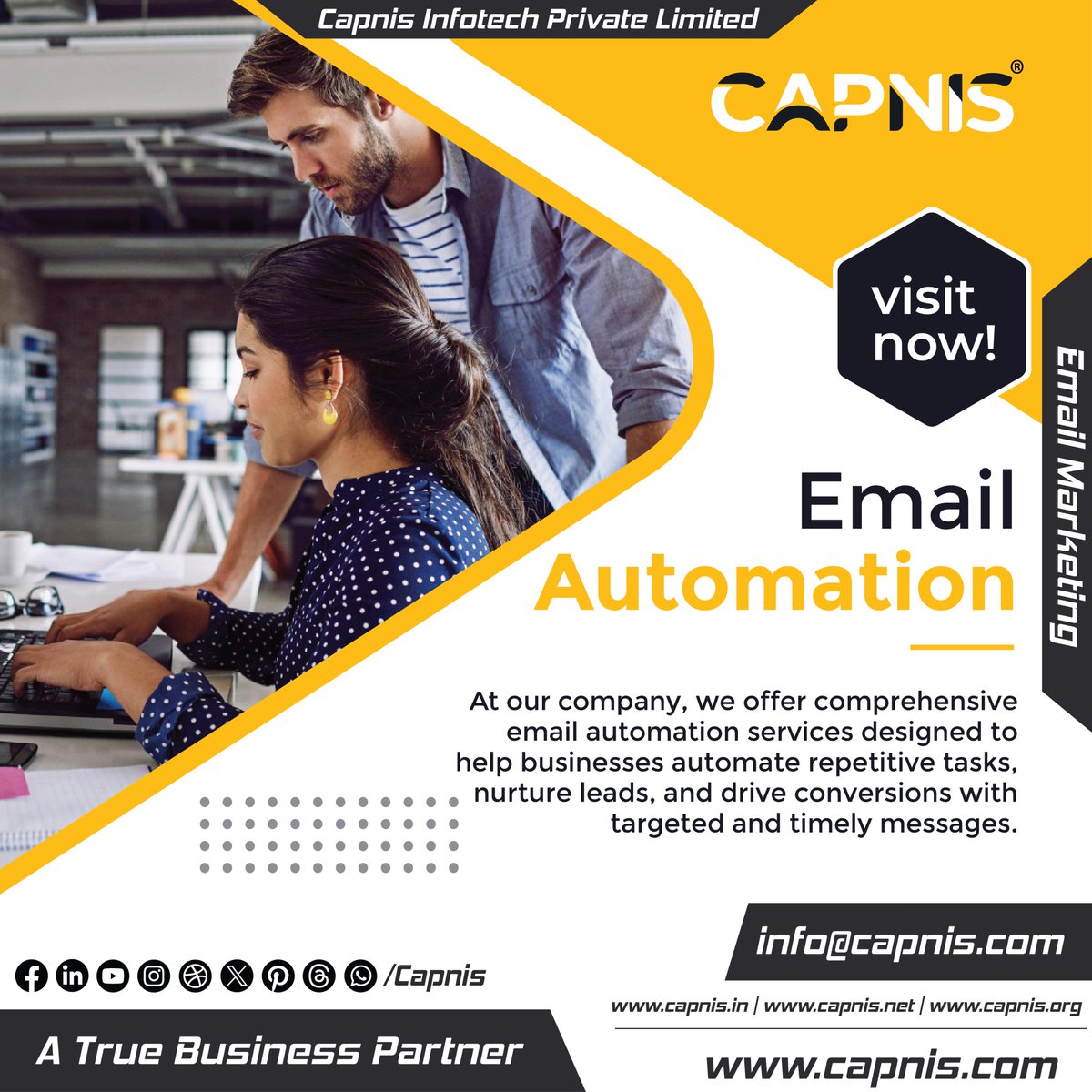 Revolutionize Your Email Marketing with Expert Automation Services! 📧 

Are you ready to take your email marketing to the next level?

capnis.com/service/email-…

#EmailAutomation #MarketingEfficiency #Personalization #LeadNurturing #ConversionOptimization #EmailMarketing