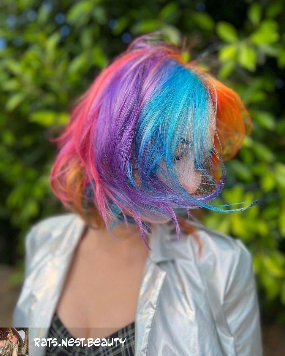 It’s just hair! Have fun with it !
.
.
.
.
.
Credit to @rats.nest.beauty  

#livedangerously 
#rainbow #rainbowhair #dangerjonescreative #burbankcalifornia #burbankhairstylist #sunshine #color #liveyourbestlife #hair #ratsnestparlor_la #stylistssupportingstylists