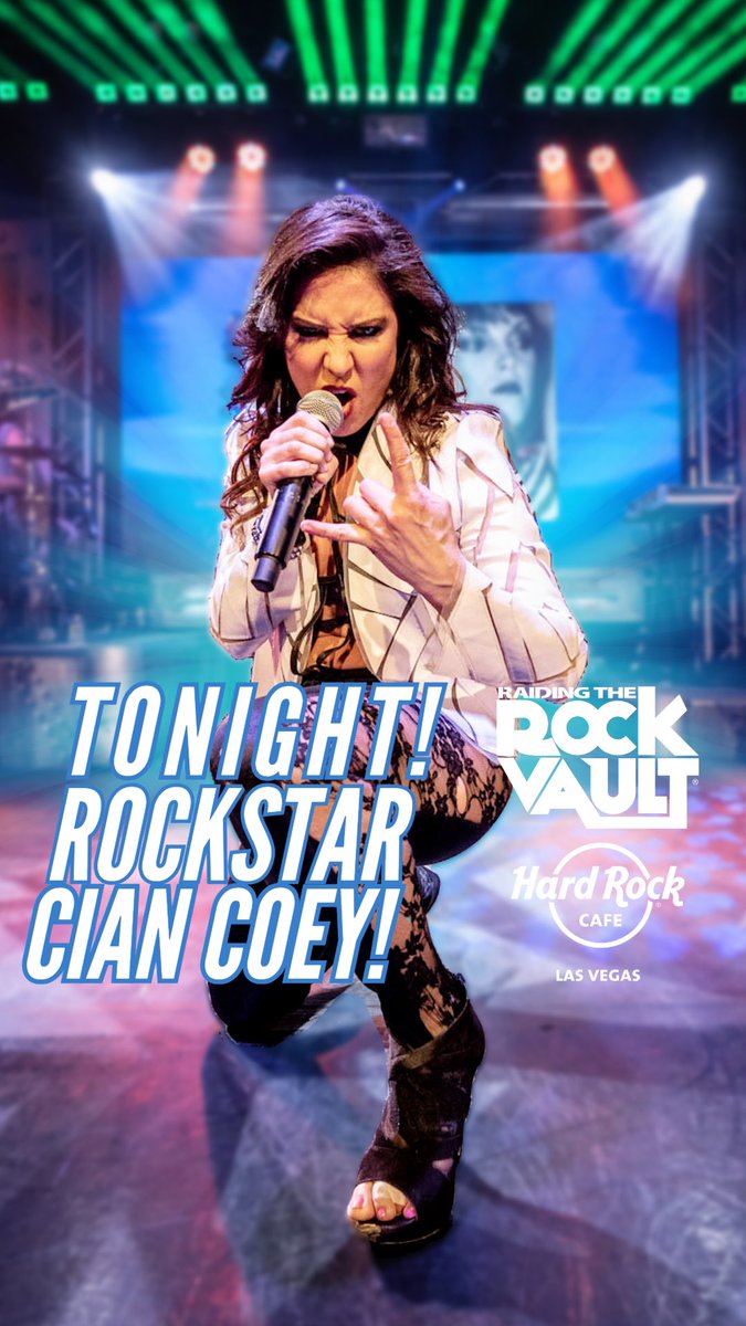 Tonight we are featuring lead singer 🔥 Cian Coey 🔥 she’s known for her work with Meatloaf & Starship featuring Mickey Thomas #raidingtherockvault #rockvault #rockstar #classicrock #hardrock #hardrockcafelasvegas #ciancoey