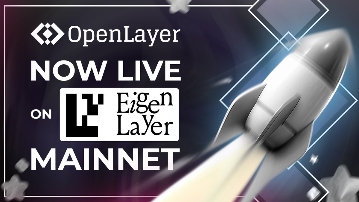 🚀 We are Live! OpenLayer AVS is now operational on @eigenlayer Mainnet. medium.com/@openlayer/ope… OpenLayer's OpenOracle, a user-operated data oracle on Eigenlayer AVS, revolutionizes data verification for diverse applications, streamlining and democratizing data feed validation…