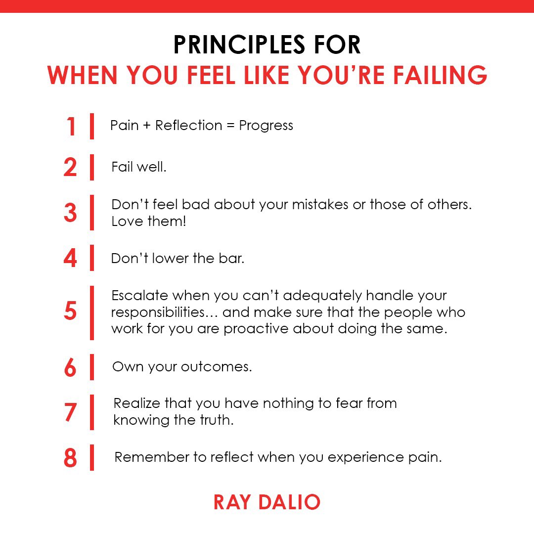 Many of you have asked about how to deal with perceived setbacks, so I wanted to share some of the principles that have helped me in moments like this. #principleoftheday