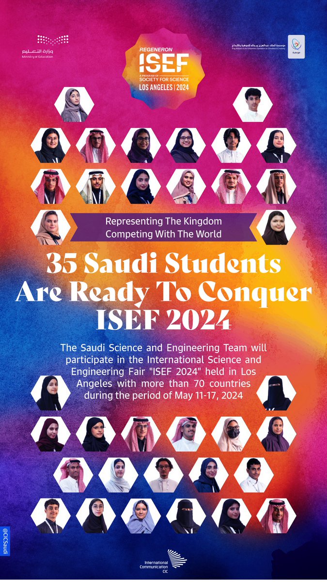 35 talented #Saudi students will showcase their innovative science projects at #RegeneronISEF in Los Angeles competing against students from around the world.