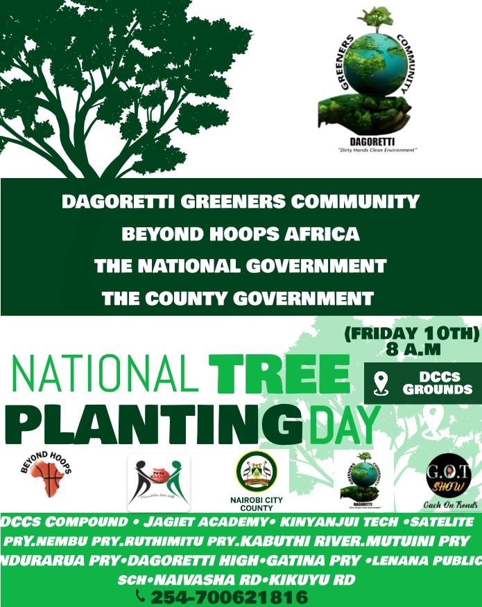 The Greening Drive Continues 💯 Mungu Mbele 🌳🌧️🤲🏽🇰🇪 Tomorrow National Trees Planting Day Our Greening Drive Will Start At DCC'S Compound In Conjunction With Nairobi City County Government , Beyond Hoops Africa , Gach On Trends show - G.O.T And Dagoretti South MP John Kj Kiarie