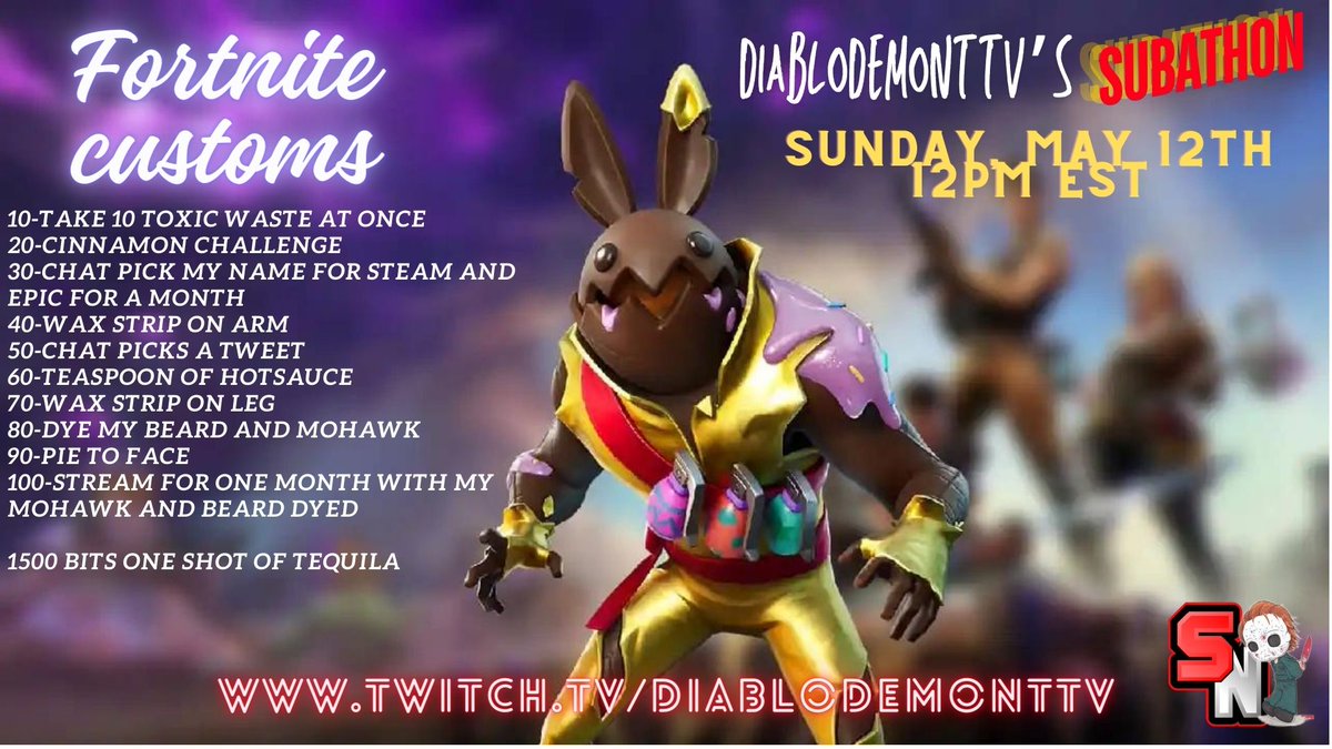 Everyone don't forget this Sunday u get to torture me for my early birthday stream