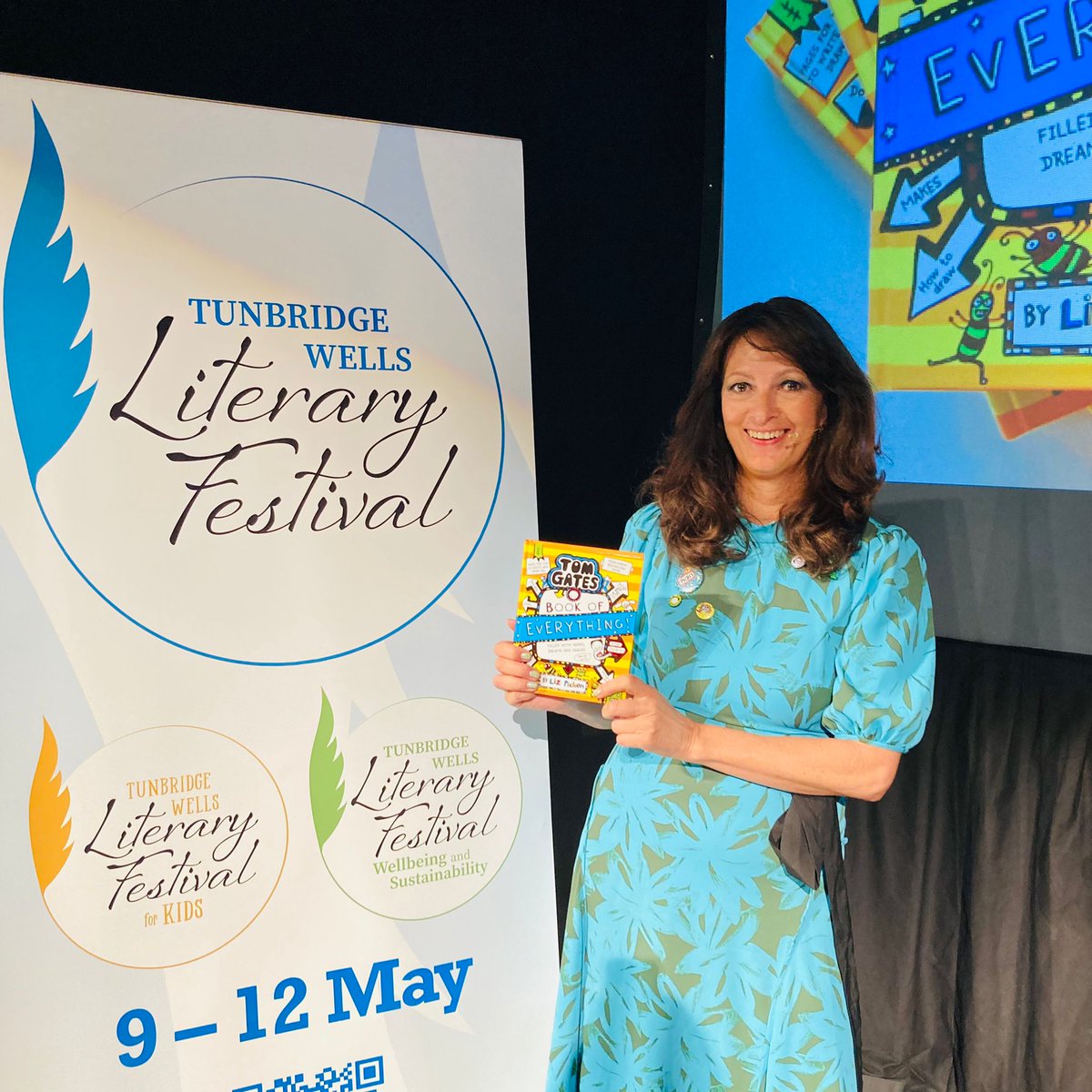 Happy Publication Day to @lizpichon for Tom Gates: Book of Everything! We celebrated with an epic show at #TunbridgeWells #LiteraryFestival with games, storytelling, doodling, book signing galore! Watch this space...