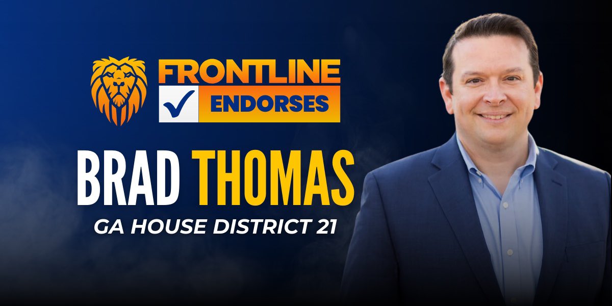Thank you, @FrontlineGA for your endorsement!' I am proud to be working alongside you to continue to keep Georgia the best place to live, work, and raise a family. #DeliveringResultdForCherokee #HD21