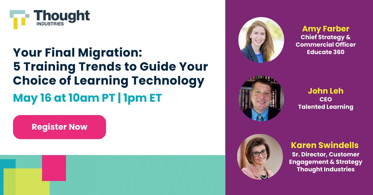Join industry experts, Amy Farber of Educate 360, John Leh of Talented Learning, and our own Karen Swindells as they uncover five essential training trends. 🗓️ Date: May 16th 🕛 Time: 10:00 AM PT | 1:00 PT ET 📍Location: Virtual 🤝 Register now: hubs.ly/Q02vrKNS0 #AI #LMS