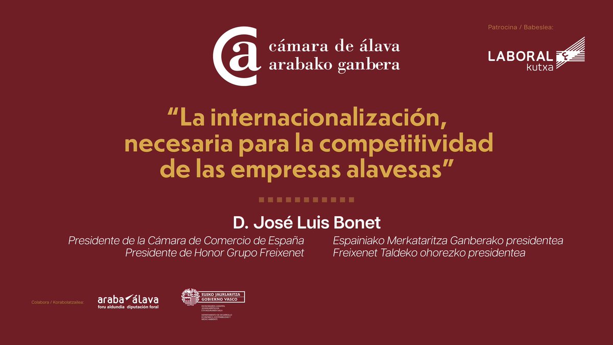 🗣 𝗝𝗼𝘀𝗲́ 𝗟𝘂𝗶𝘀 𝗕𝗼𝗻𝗲𝘁 (@camarascomercio): 'No hay excusa para que una empresa deje pasar el tiempo de internacionalizarse' #38°PremiosInternacionalización