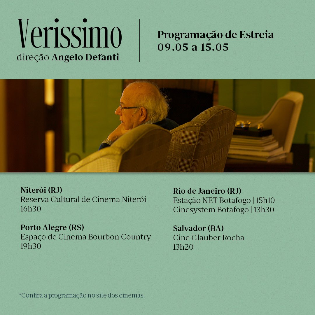 vitrine_filmes's tweet photo. 🎟️ Verissimo segue em cartaz! 

Confira a nova programação e marque hoje mesmo a sua sessão.

Garanta seu ingresso em nossa bio! 🎥 https://t.co/Kq5CojP7Jx