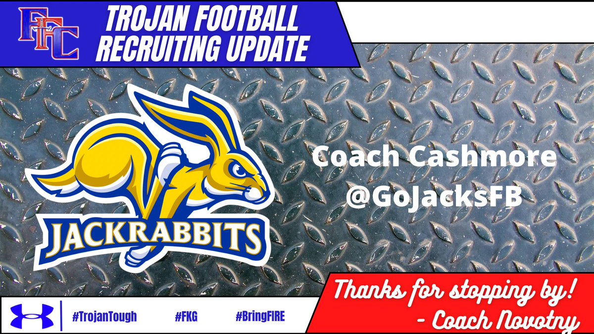 Coach_JNovotny's tweet photo. Awesome having Coach Cashmore of the National Champion @GoJacksFB in last week to talk about our Trojan Football players! @ffchsfootball @ffcstrength @FFC8schools 

#TrojanTough 💪💪💪
#BringFIRE 🔥🔥🔥
#FKG 🔵⚪️🔴🛡️⚔️ https://t.co/Ipy0JUQ3Bn