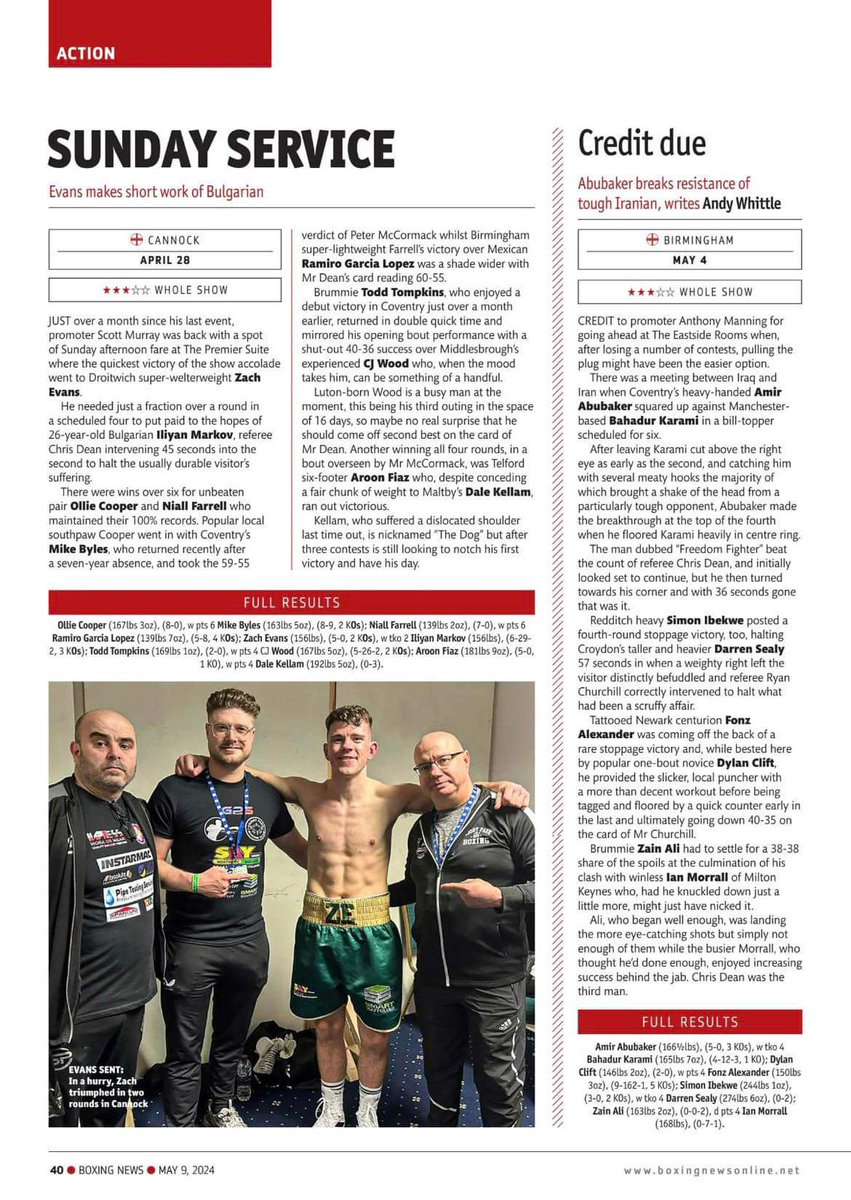 Write up in @boxingnewsonline of my last fight 👊 🥊🥊🥊🥊🥊🥊 #boxing #boxer #fightnight #cannock #boxingnews