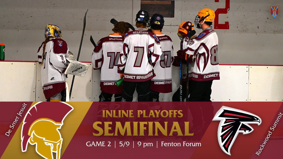 It’s #FinalFour night for our @DeSmetInline #Spartans as they take on Rockwood Summit at 9 @ Fenton Forum for a spot in the @MOInlineHockey #State Championship #LetsGo #RaiseTheBar @DeSmet_ADBarker @STLhssports