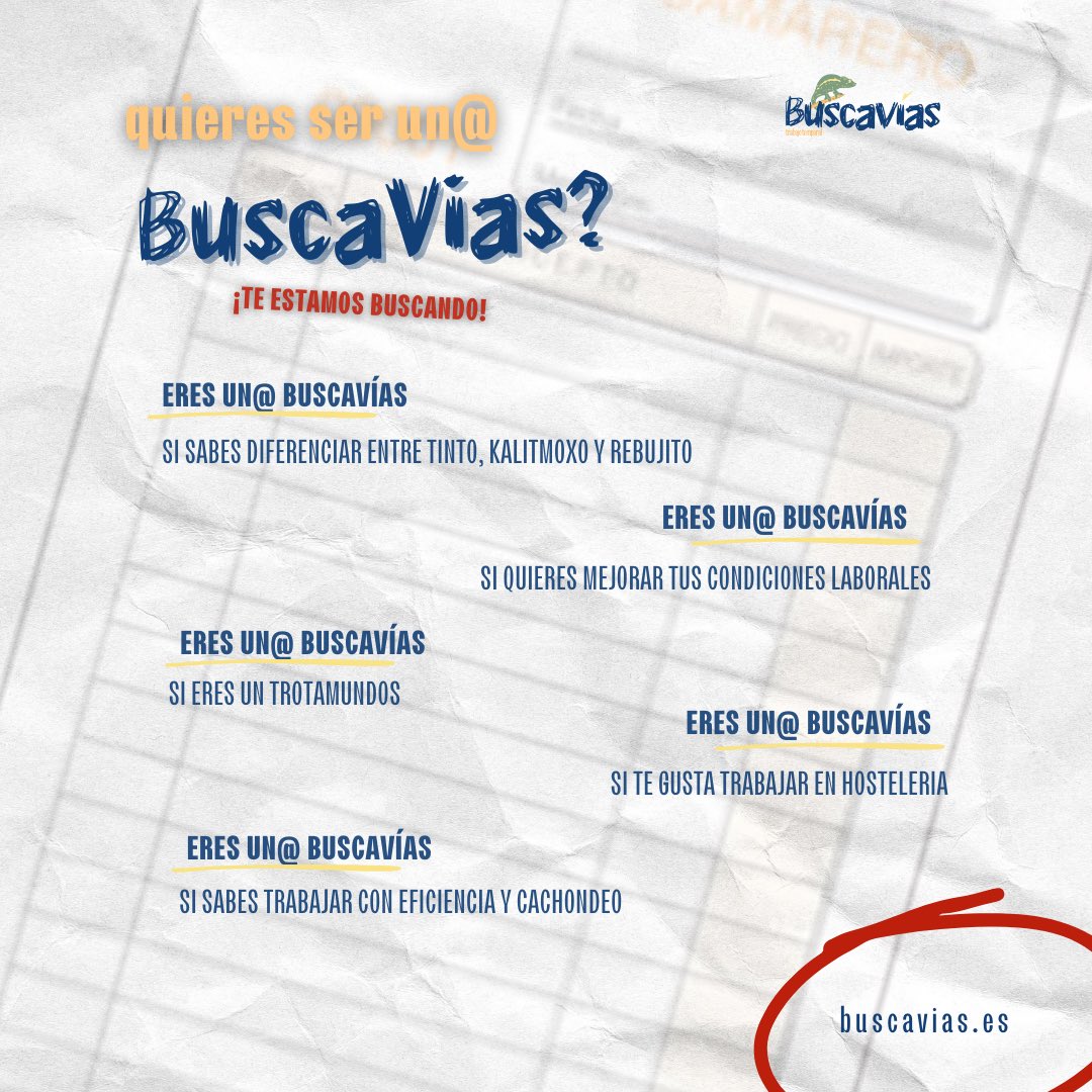 BuscaVias's tweet photo. ¡Comaaaaaaaanda! 😮‍💨 ¿Te sientes Buscavías? ☀️ ¡Te estamos buscando! 🫵 Es tú momento 😈

 #BuscaVías #TrabajoTemporal #Hostelería #Andalucía #LaRioja #Empleo #Integridad #Transparencia 🌟🍻🌞 https://t.co/Bbme6ZITfq