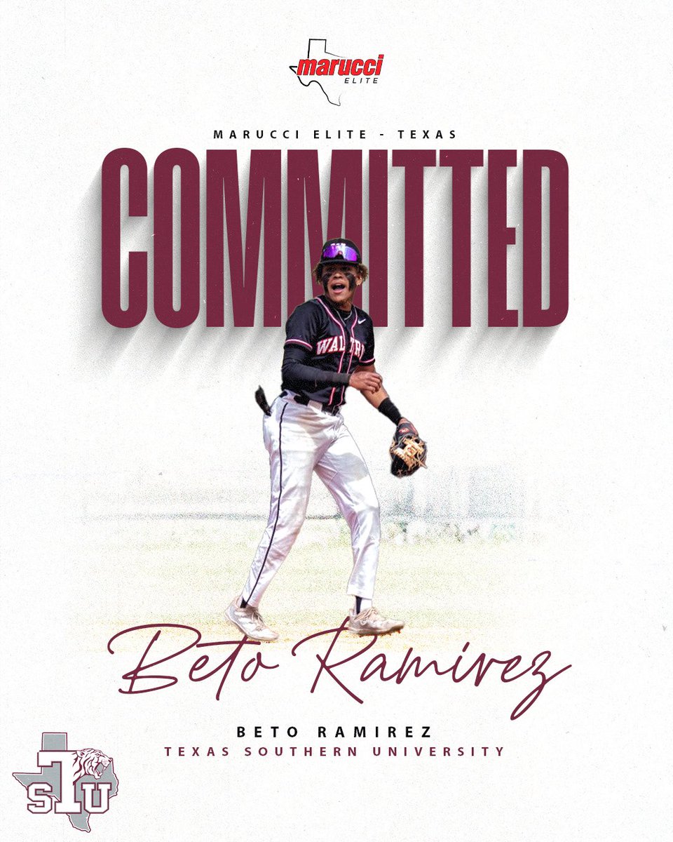 Congratulations to 2024 @BetoRamirez03 on his commitment to @TXSOBASEBALL! 4 year letterman that can play anywhere on the field. Excited to watch him at the next level and proud to be part of the journey! @MarucciEliteTX