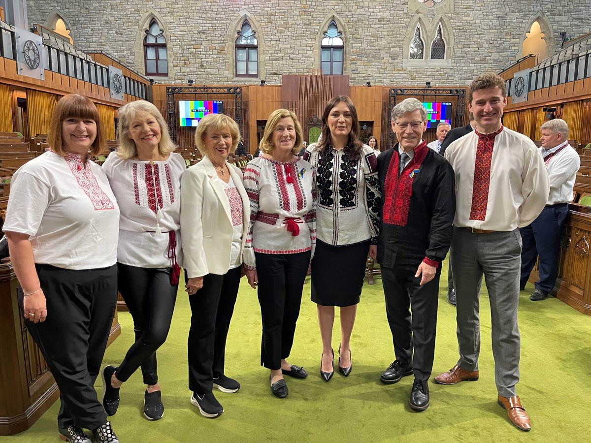 It’s Vyshyvanka Day on the Hill today! With colleagues in the House of Commons standing with Ukrainian Ambassador to Canada Yuliya Kovaliv as we honour Ukrainian culture by wearing our vyshyvankas, and recommit to standing with Ukraine against Russian aggression until the war is