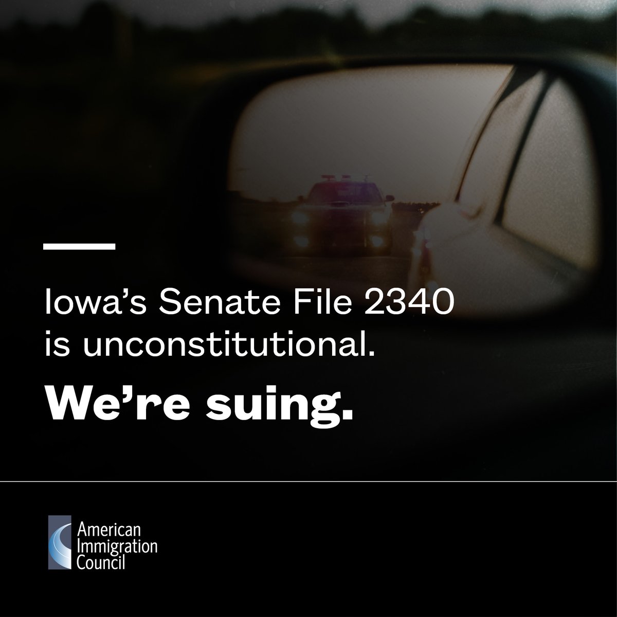 #BREAKING: We’re suing #Iowa for a new law that criminalizes anyone who has reentered the state after being deported— including children— even if that person is now authorized to be in the U.S. Read more: immcouncil.co/IowaLawsuit