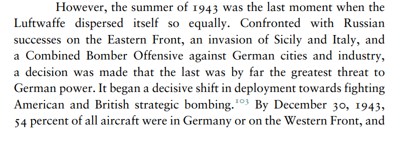 DeninnoFab's tweet photo. @Mauro_Gilli La visione di @emanuelefelice è errata, ma anche questa è una semplificazione. 
O'Brien, tra i principali sostenitori della maggiore importanza del potere aeronavale angloamericano, dice che è solo nel 1943 che la guerra aerea comincia ad assorbire il grosso delle risorse ted. https://t.co/iXpJ7vgDLB