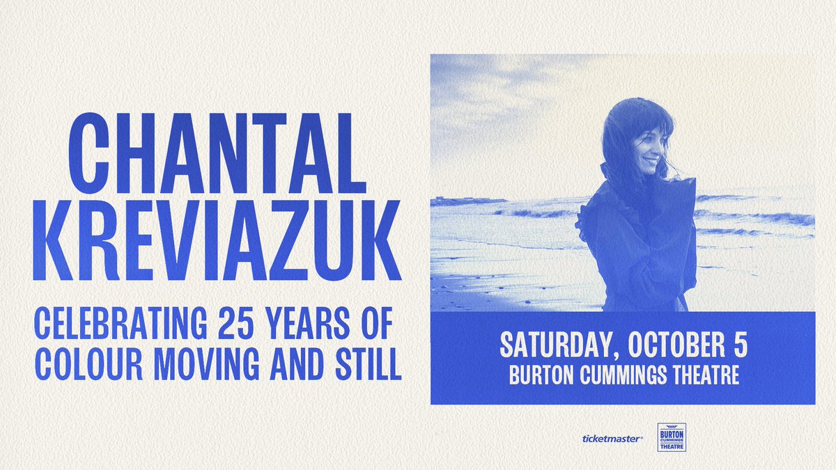 JUST ANNOUNCED: Chantal Kreviazuk is celebrating 25 years of her Colour Moving and Still album at the Burt on Saturday, October 5!! 🎟️ Tickets are on sale Monday, May 13 at 10am!