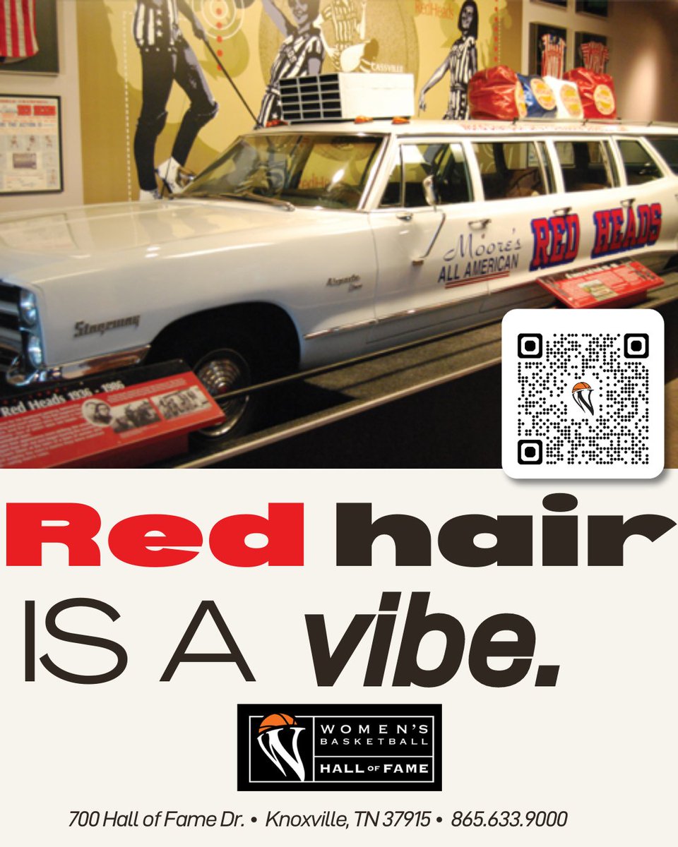 Red hair is a ✨️VIBE✨️ Scan the QR code or stop by to read more about the All American Redheads! #WBHOF #WBHOFamers #HonorCelebratePromote #AllAmericanRedheads