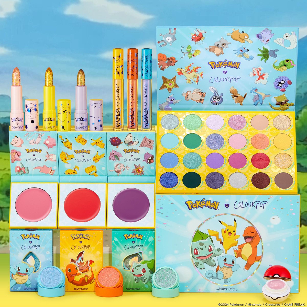 Start your Kanto region journey! 🏠🌈🌳 The NEW Pokémon x ColourPop Collection has officially launched on colourpop.com and is coming soon to @UltaBeauty on May 12th! ✨