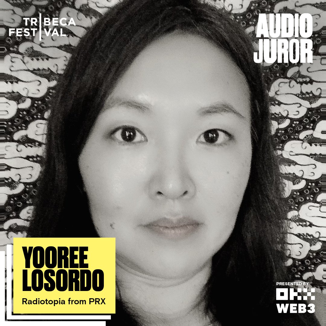 Announcing our next @TribecaAudio juror, Yooree Losordo (@y00ree)!!! 🤩 Yooree Losordo is the Director of Network Operations at Radiotopia from PRX. She acts as the managing producer of Radiotopia Presents, an anthology podcast of limited series from emerging voices in audio.