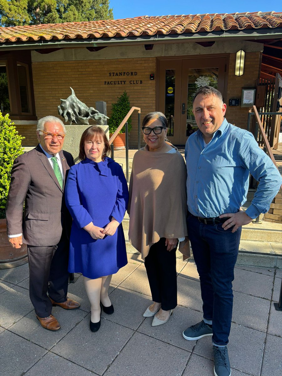 aislingevents's tweet photo. Up bright and early for the #IrishRoundtable in the Valley at @Stanford are Rabbi Steve Jacobs - a great ambassador for Belfast - @Andrea_Haughian of @InvestNI_AMER our dear friend and CA gubernatorial candidate @BettyYeeforCA & main man @SeamusMcAteer, founder of @Speechlab_ai https://t.co/tQG2GWJW8l