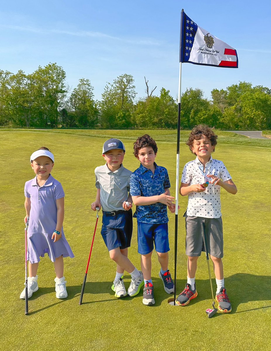 Instilling a love for golf from a young age is a beautiful thing! At @trumpgolfdc we truly embrace these budding golfers taking their first swings with enthusiasm. Here’s to fostering a lifelong passion for the game of golf ⛳️ . #growthegame #juniorgolf #trumpgolf