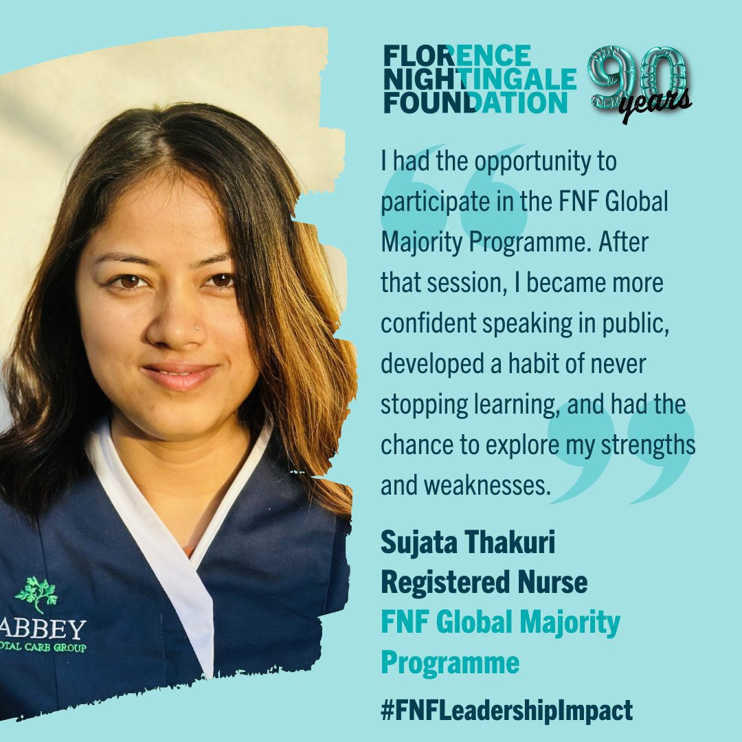 🎉 #FNF90at90 'I had the opportunity to participate in the FNF Global Majority Programme. I became more confident speaking in public, developed a habit of never stopping learning, and had the chance to explore my strengths + weaknesses' Sujata Thakuri ⭐️#FNFLeadershipImpact