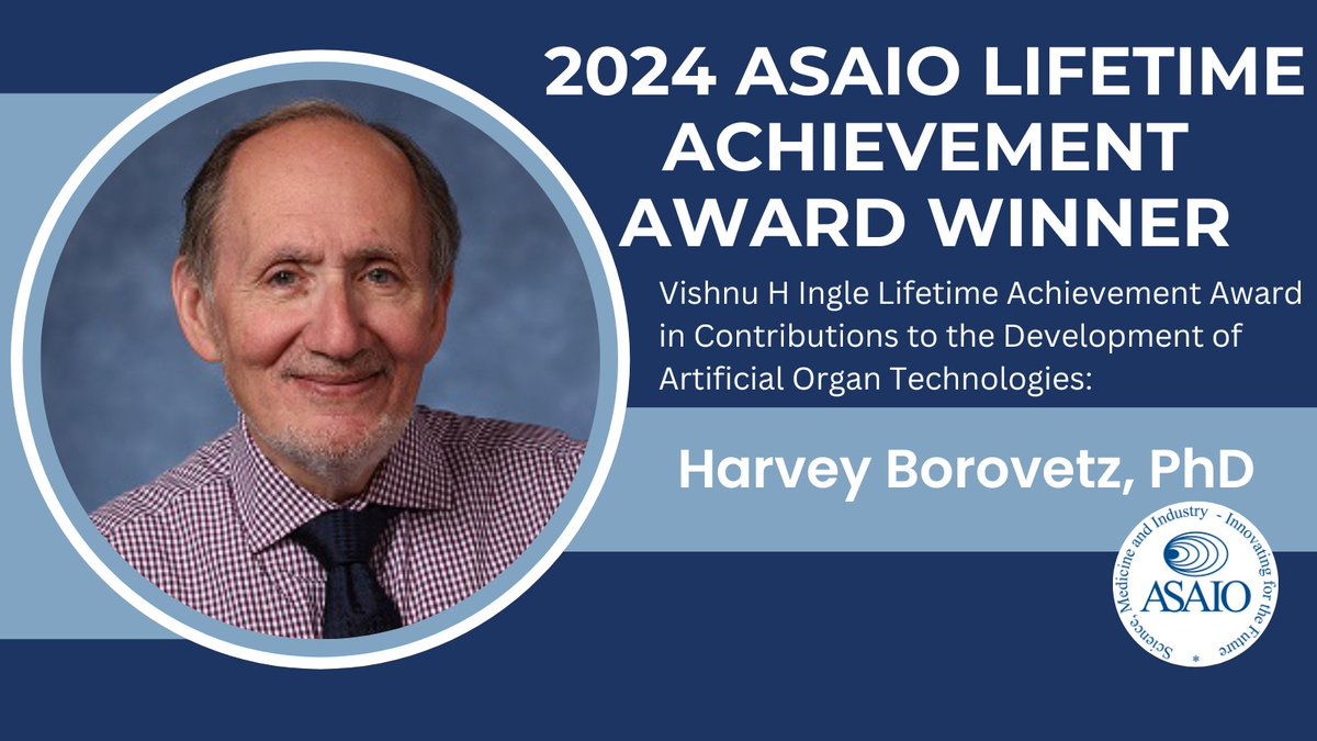 Congratulations to Dr.  Harvey Borovetz, who was recently honored with the inaugural Vishnu H Ingle Lifetime Achievement Award from @ASAIO8 @asaiojournal ! news.engineering.pitt.edu/harvey-borovet…