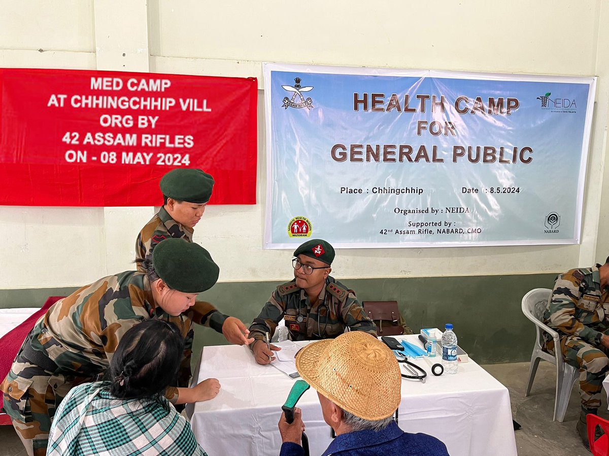 ASSAM RIFLES ORGANISE MEDICAL CAMP IN MIZORAM In a commendable joint effort, the #AssamRifles and the #NorthEast India Development Agency (NEIDA) successfully organised a medical camp in Chhingchhip, Serchhip District, #Mizoram with an aim to provide medical assistance to the…