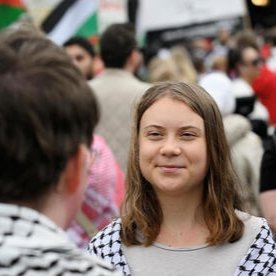 Wanna lose any last residue of faith in the human race? Hear this! Greta Thunberg is in Malmö for the Eurovision song contest Today, to save the planet, she chanted with the crowds 'Sinwar, we will not let you die' And 'Jews, go back to Poland!'