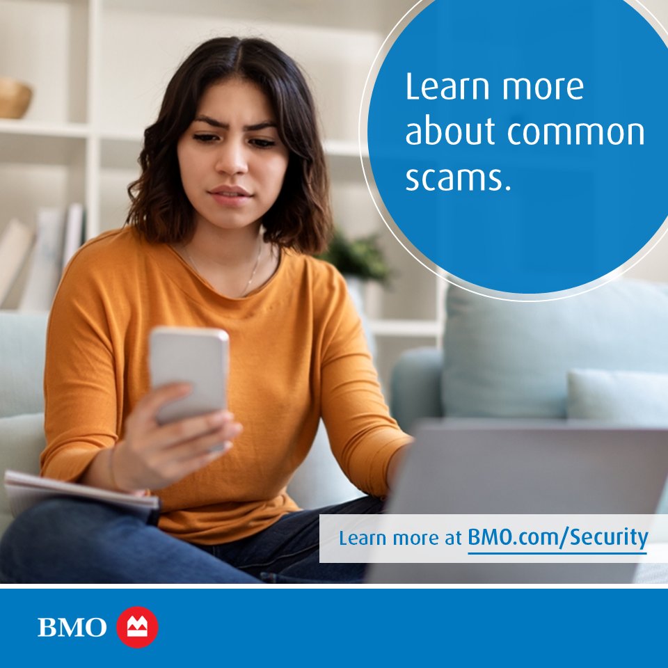 It's important to be mindful of the latest scams to help keep yourself and your loved ones safe. BMO has a Security Alerts page with information on common scams. Check it out today. spr.ly/6019jskWc