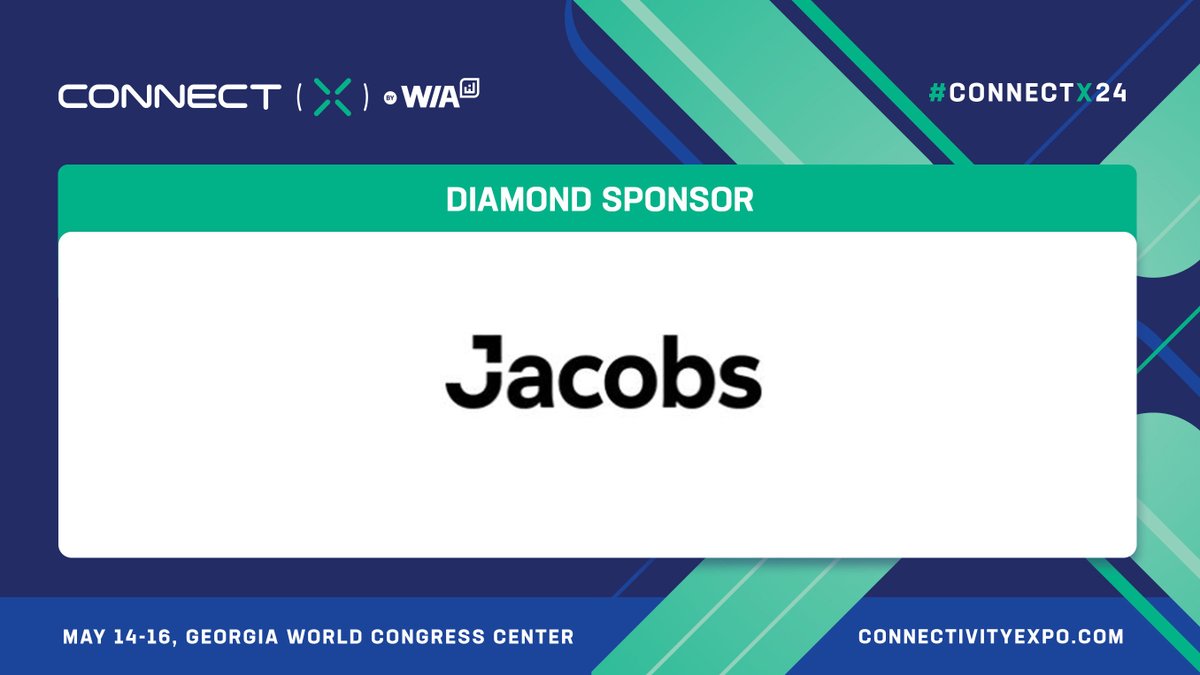 We're honored to have Jacobs as a Diamond Sponsor for #ConnectX24! Thank you, Jacobs, for your support in the success of our event. #ConnectivityEverywhere #Partnership