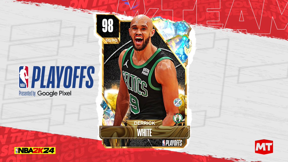 Derrick White playing like his Galaxy Opal card out there 👀 Earn his Playoffs card in MyTEAM's Round Recap Spotlight Challenges! What's your 'Flamethrower' play? 🔥