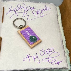 Purple and Green Potion Bottle Beadwoven Original Key Chain kraftymax.net/shop/purple-gr…