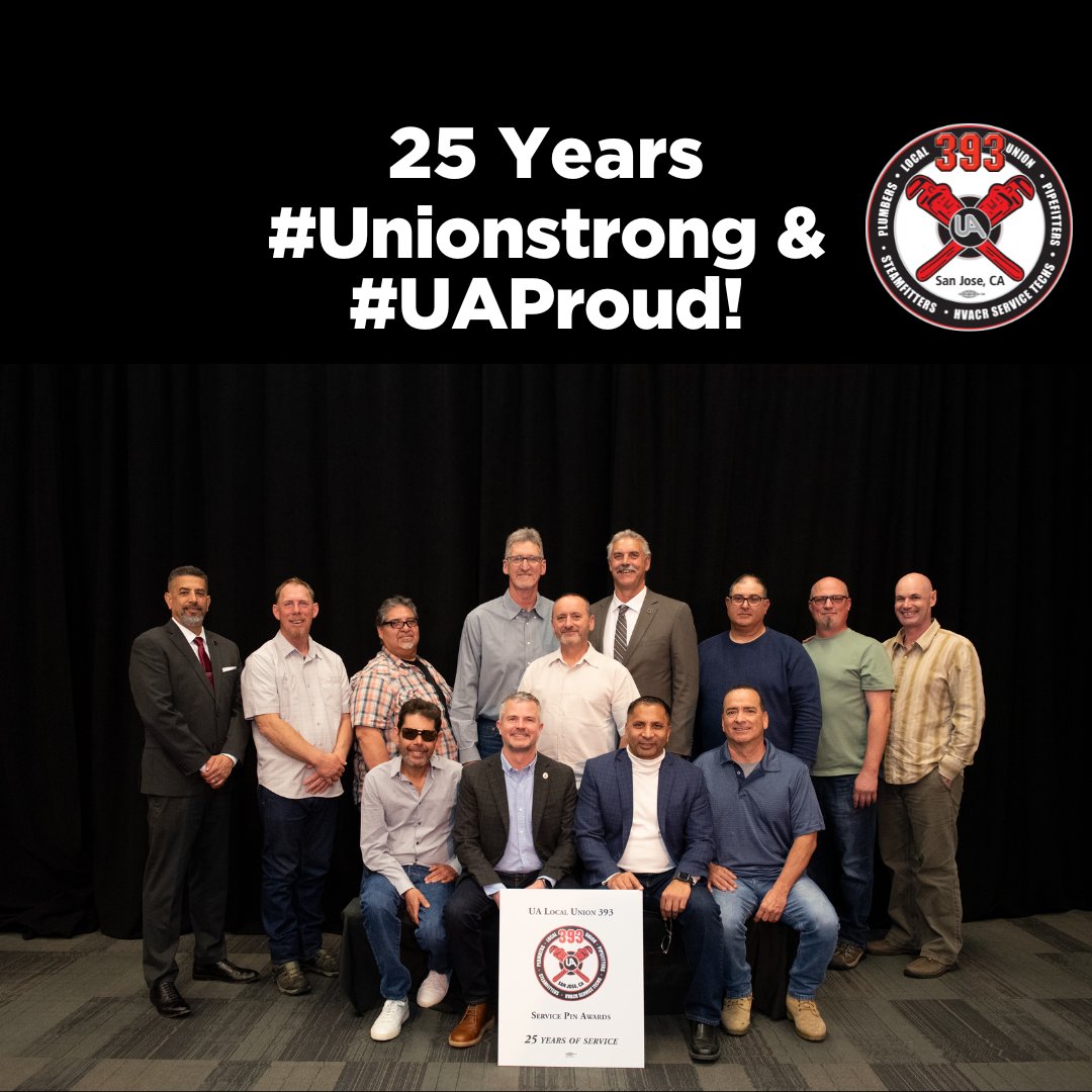 Congratulations to all our 25-year service pin awardees! You keep us #UAProud and #unionstrong.