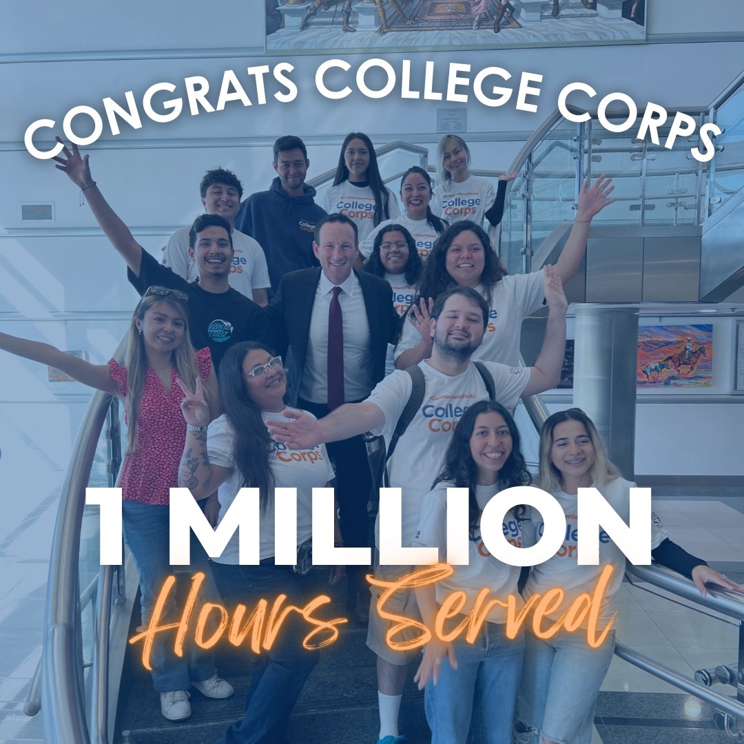 🎉 Celebrating over 1 Million hours of service by our #CaliforniansForAll College Corps Fellows! Hats off to our dedicated students across California for their relentless commitment to making a difference in their communities. 

Learn more at CAServiceCorps.com.