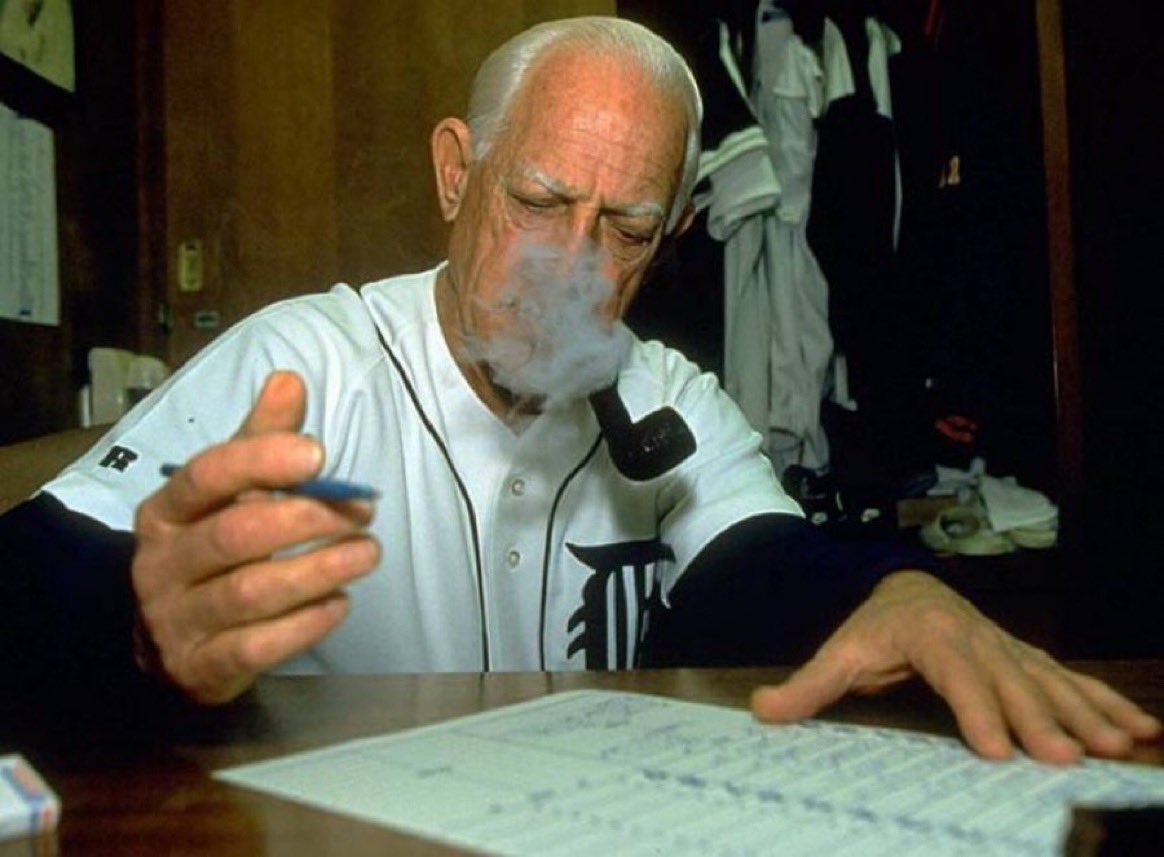 Show me a manager who fills out the lineup card through a haze of pipe smoke and I’ll show you a ballclub that will be in the goddamn race come September.