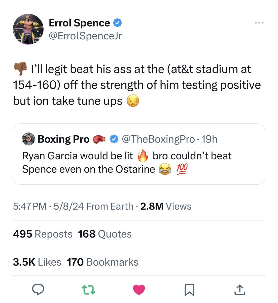 Classic Tweet 😂‼️🔥 #SpenceGarcia 🦈