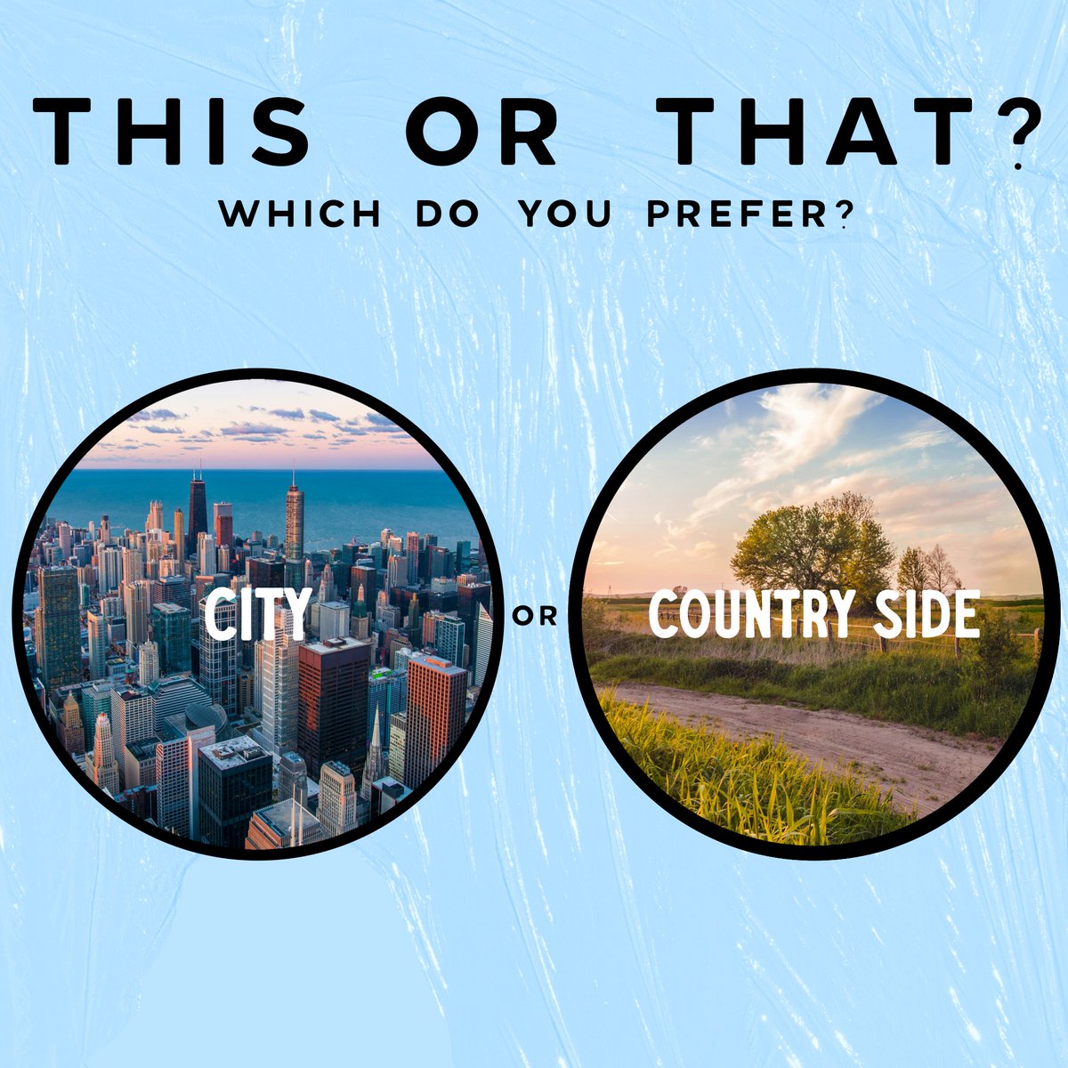 Which do you prefer? Let us know in the comments below! #acop #americanconsumeropinion #surveysformoney #thisorthat #city #countryside #thisorthatquestions