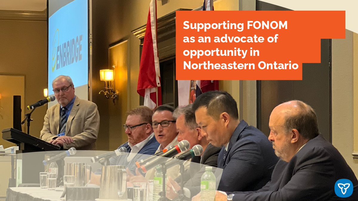 Our government continues to support @fonom_info as an advocate of opportunity for 110 municipalities in #NortheasternOntario. A prosperous #NorthernOntario is essential to ensuring that our province reaches its full economic potential.