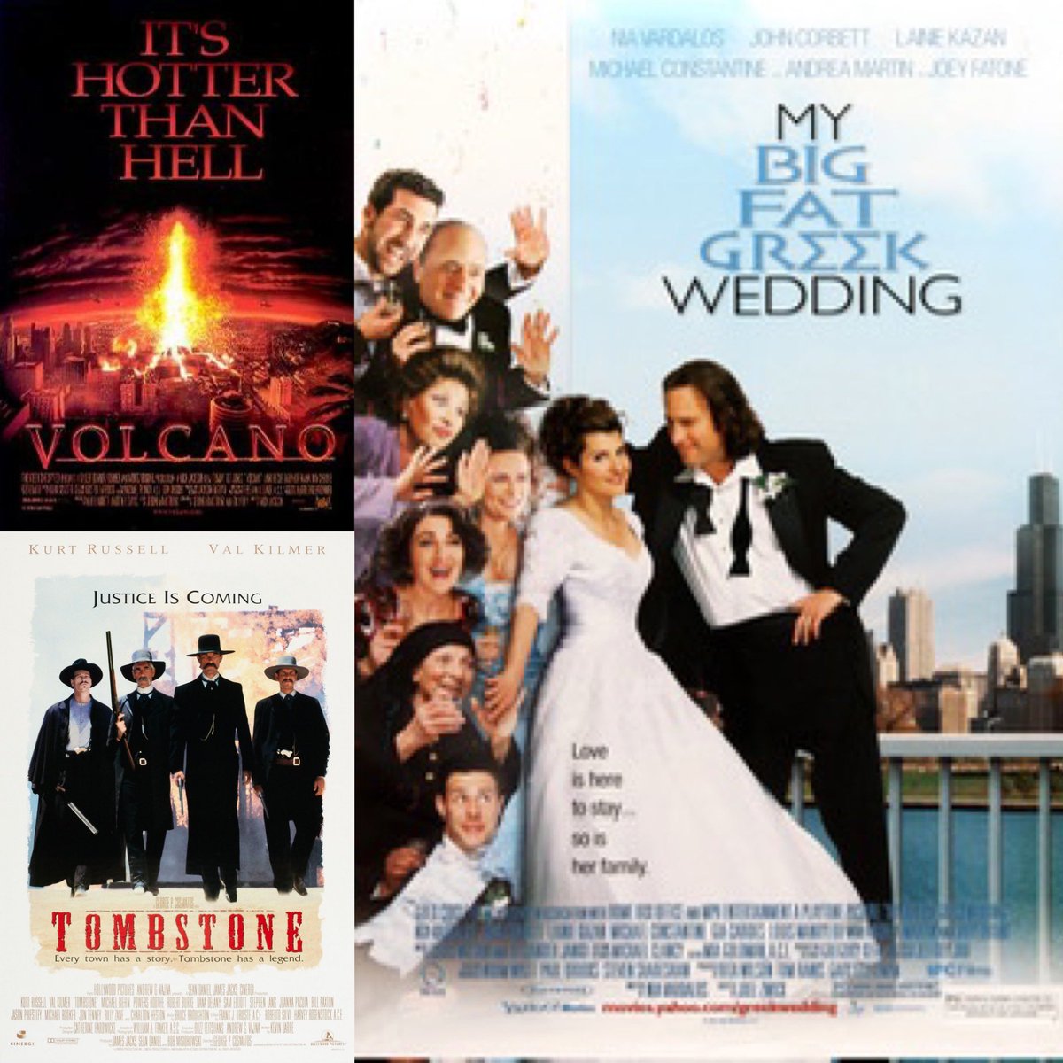 Movies at The Frisco Barroom today for Lunch, May 9th, 2024
1) My Big Fat Greek Wedding (2002)
2) Volcano (1997)
3) Tombstone (1993)
#thefriscobarroom 
@Thefriscostl
#StLouis #Webster
#JohnCorbett
#HappyBirthdayJohnCorbett 
#Volcano #Tombstone
#MyBigFatGreekWedding 
#OnFire