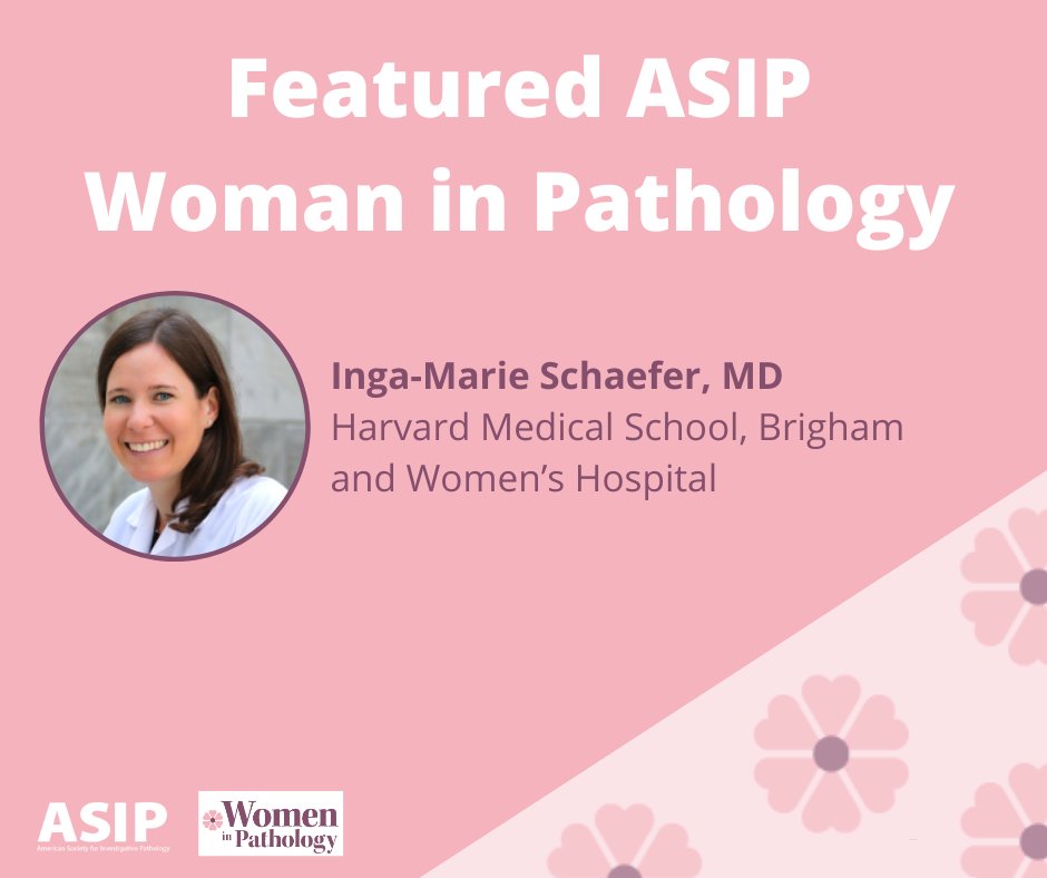 Meet ASIP #member and today's featured #WomanInPathology Dr. Inga-Marie Schaefer! Dr. Schaefer is an Assistant Professor @harvardmed and Associate Pathologist @BrighamWomens. In 2023, she received a Fred Sanfilippo Visiting Lectureship Award. Full bio loom.ly/C-dgWaU