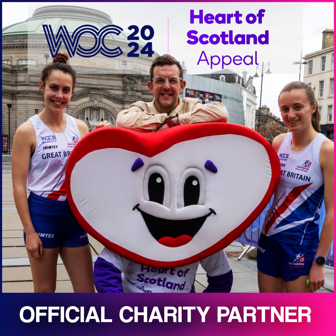 We are delighted to announce that the #HeartOfScotlandAppeal will be the official charity partner of the #WorldOrienteeringChampionships held in the beautiful city of Edinburgh this July.