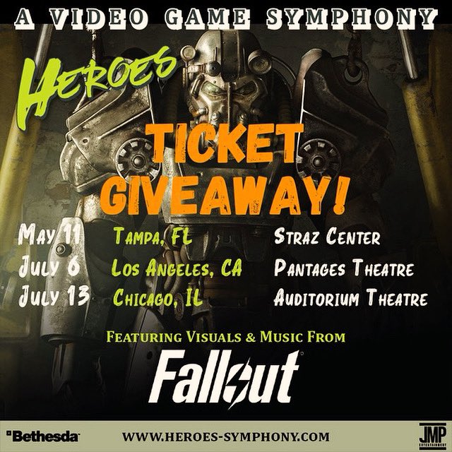 🚨GIVEAWAY ALERT🚨 WIN TICKETS to experience Heroes: A Video Game Symphony! ➡️ Like, Comment & Share to enter! (Winners selected 5/10 @ 6PM) (Concert: May 11th 7:30pm @ Straz Center: Tampa, FL) (Future shows in LA & Chicago!) #sponsored #fallout #falloutmusic #falloutsoundtrack