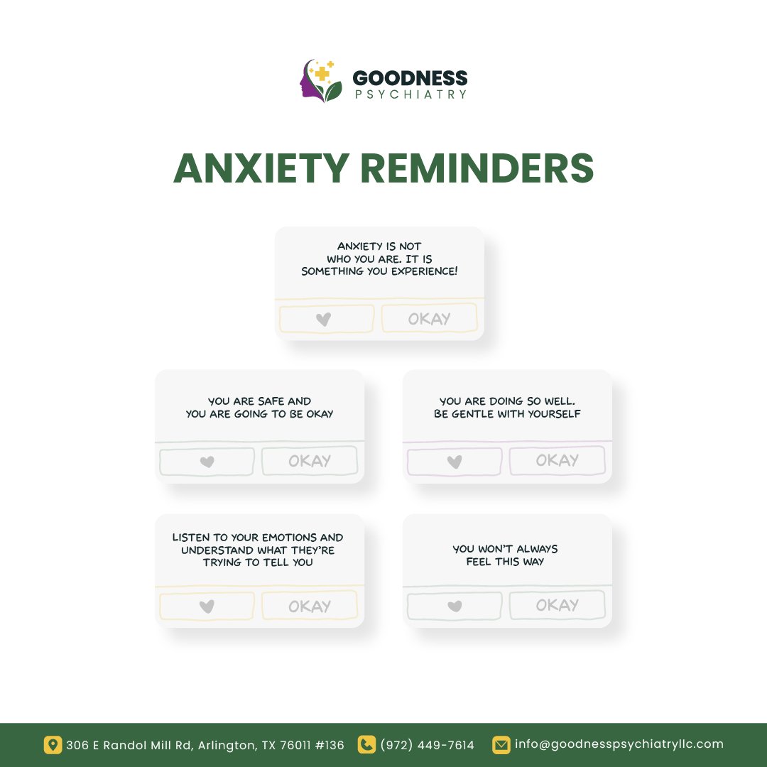 Anxiety Reminders !

#anxietymanagement #anxietytips #anxietyrelief #mentalhealthservices #groundingtechnique #breathingtechnique #anxietysupport #anxietyfighter #anxietyfree #anxietyisreal #anxietyattacks #mentalhealthmatters #mindfulnessmagazine